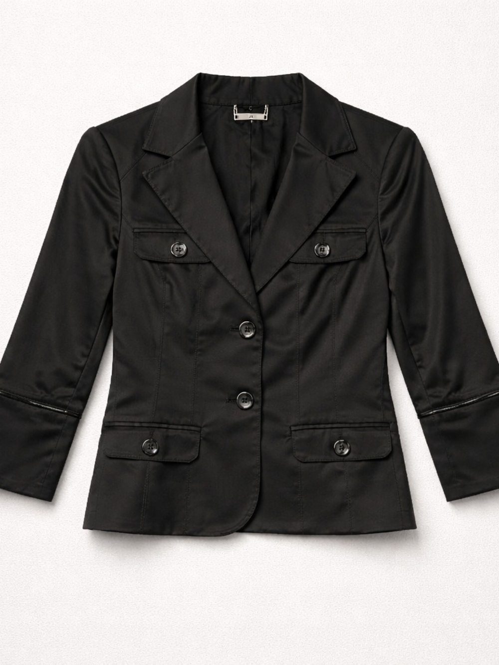 bebe Black Tailored Button-Front Blazer Jacket
